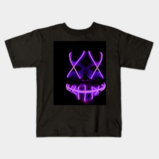 Purple Neon Smile Kids T-Shirt